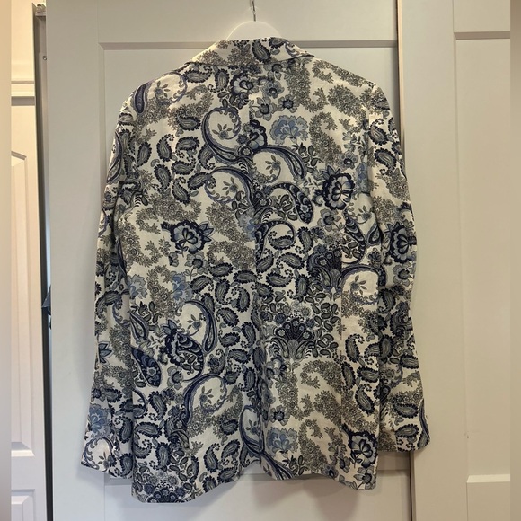 Johnston & Murphy Women’s Linen-Blend Paisley Blazer - Size M - Picture 3 of 8